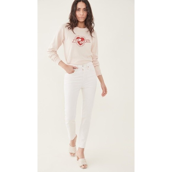 RE/DONE REDONE Originals 90s High Rise Ankle Crop Cream Vintage White Sz 24 / 0 - Picture 6 of 11